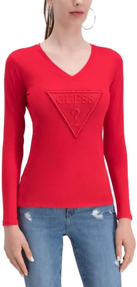 MELLIEX Maglia Donna Manica Lunga A Costine, Scollo Rotondo, Elasticizzata, Morbida, Taglie S-XL, Colore Bianco