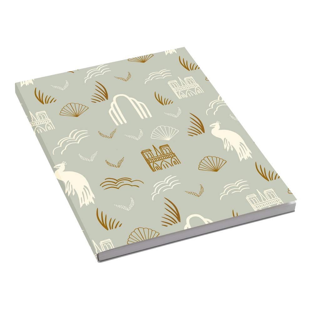 Lalo 71603L - 100 years special glued notebook 50 pages 10.5x14.8 cm 90g, card cover, Pistachio Green Premium French Paper, Writing Arts and Crafts. Art Deco