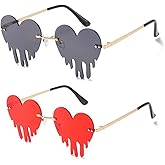 Melting Heart Sunglasses for Men/Women Rimless Irregular Party Unique Sun Glasses