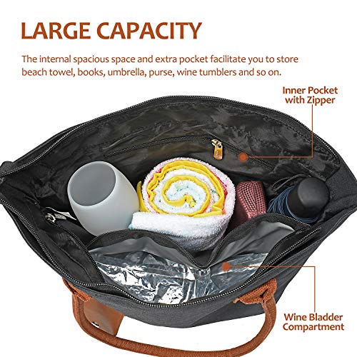 Tirrinia Wine Tote Bag with Hidden Dispenser, Insulated Large Wine