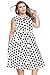 Roswear Women's Vintage 1950's Polka Dot A-Line Belted Skater Dress S-XXXXL