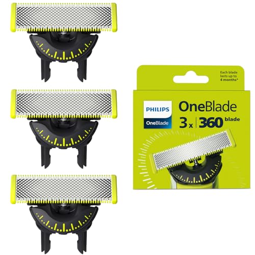 OneBlade Original 360-Klingen, passend für alle OneBlade und Pro Modelle, original von Philips, 3er-Pack (Modell QP430/60)