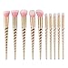 BYBOO 10PCS Unicorn Makeup Brushes Set Professional Foundation Powder Eyebrow Eyeshadow Eyebrow Concealer Lip Brushes Kits Cosmetic Tools(Gold)