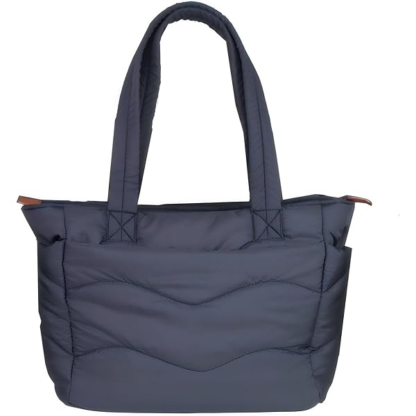 MICOM Puffer Tote Bag For Women - Lightweight Quilted Shoulder Handbag With Pockets (Black) - View #12