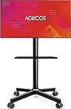 AOKCOS Rolling TV Stand - Mobile TV Stand on Wheels