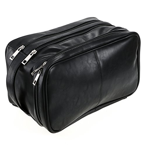 Toiletry Bags, Sumnacon Unisex PU Leather Waterproof Travel Toiletry Bag Organizer Perfect for Shaving Grooming Dopp Kit & Household Business Vacation, Cosmetic Bag with Portable Handle