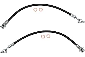 TRQ Front Brake Hose Set Compatible with 2005-2019 Nissan Frontier 2005-2012 Pathfinder 2005-2015 Xterra 2009-2012 Suzuki Equator