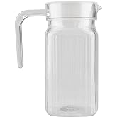 Clear Acrylic Water Pitcher with Lid and Handle, Unbreakable Beverage Container for Iced Tea, Juice, Coffee, Lemonade, 500ML Capacity