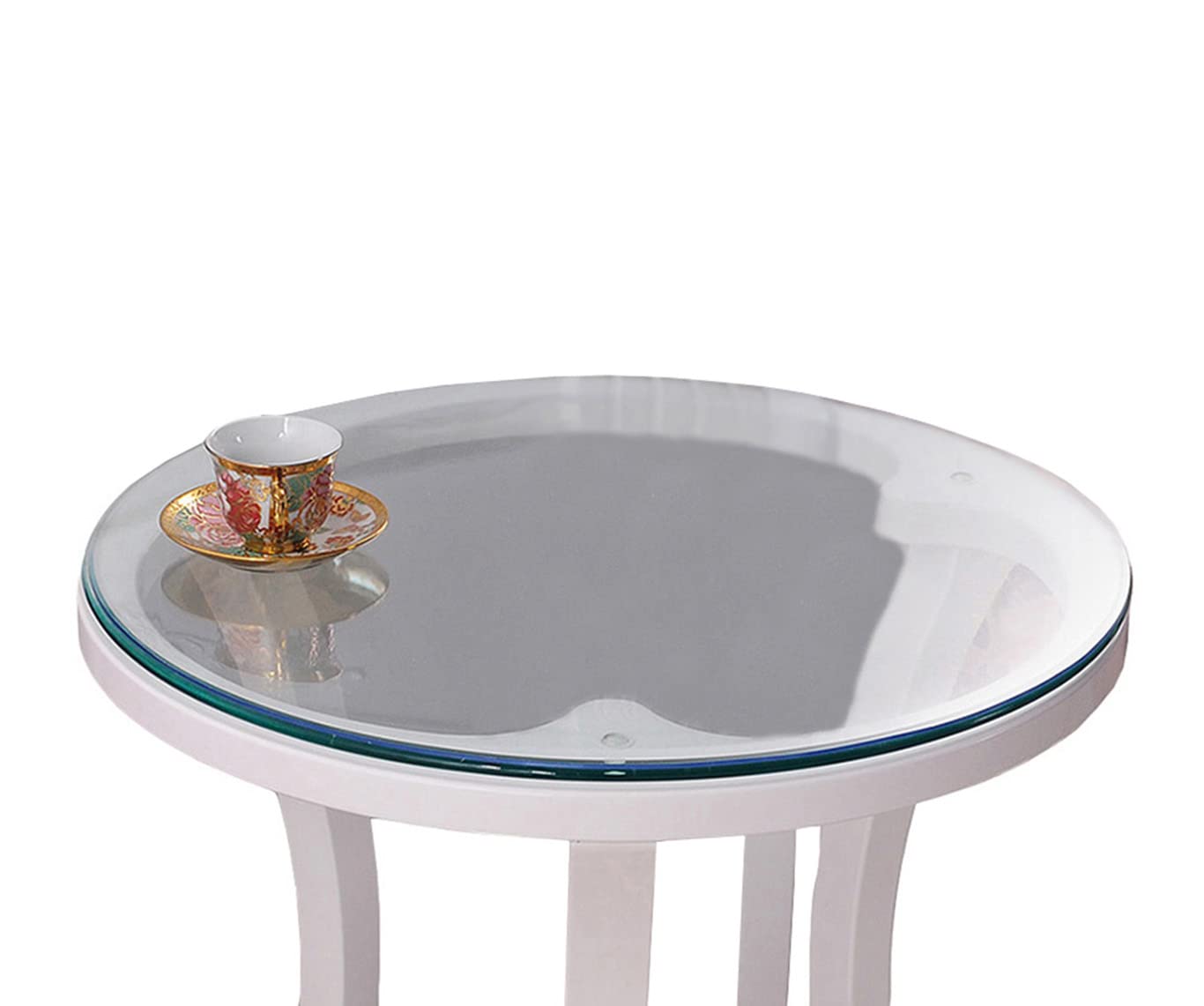 FANIVIN PVC Transparent Tablecloths Desk Table Mat Tablecovers Round Table Covers Multifunction Waterproof Durable Thickness 2MM Round Diameter 90CM
