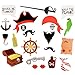GoaPly Pirate Party Supplies Photo Booth Props for Kids Birthday Party Decorations, 22 Ct