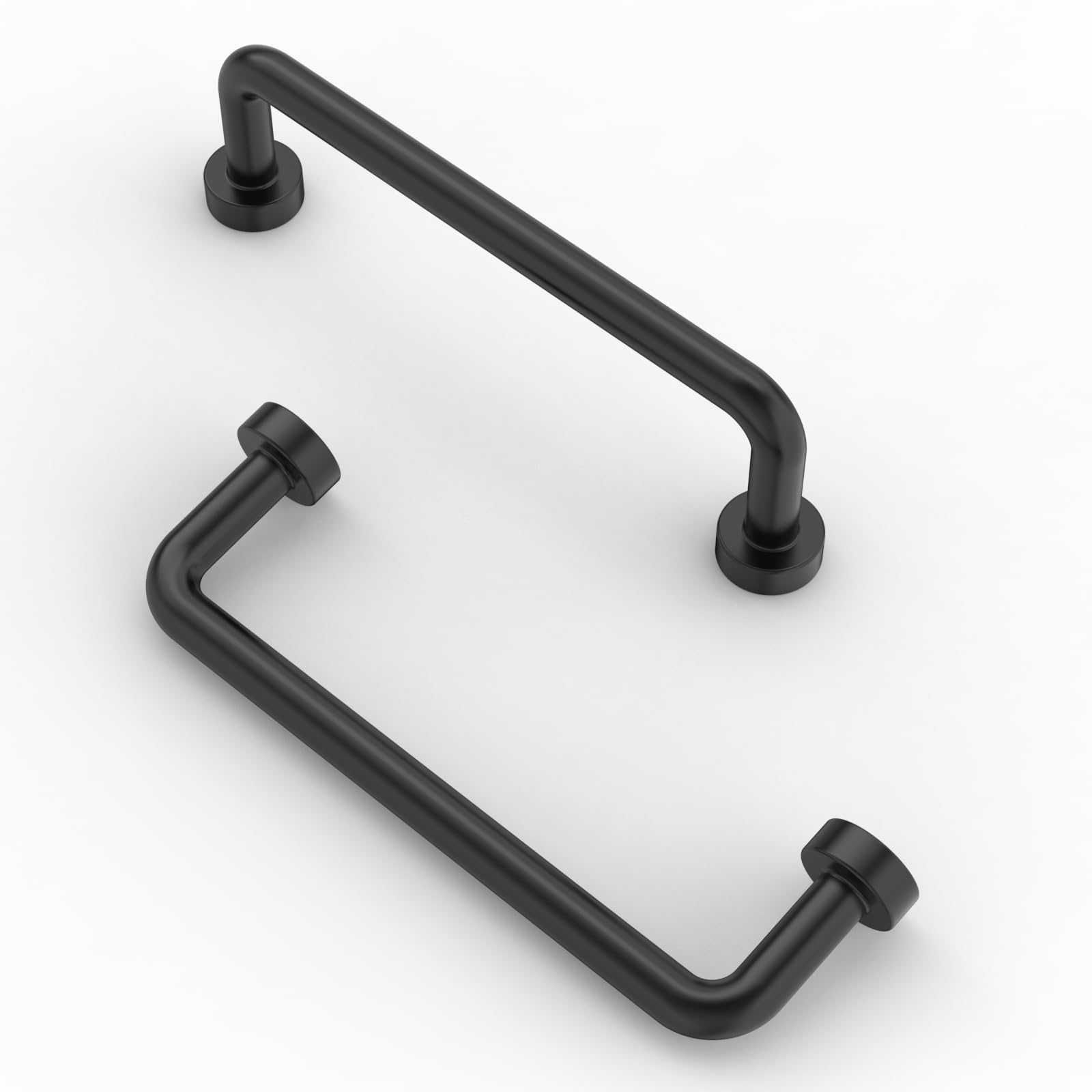 FURNIWARE Pack of 10 Cabinet Handles 96mm(3.8 Inch) Hole Center Matt Black Kitchen Door Handles Hardware Drawer Pulls Kitchen Cabinet Door Handles Pull