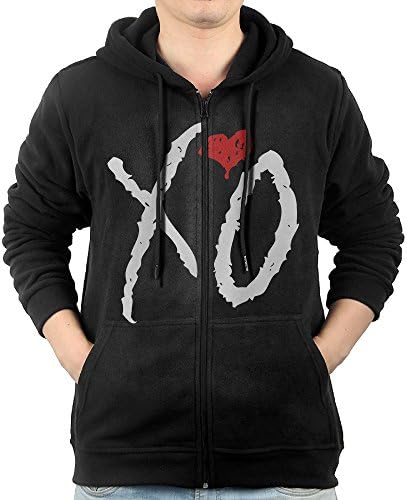 Men's XO The Weeknd Zip-Up Hoodie Jackets Black