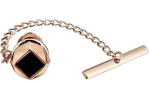 HAWSON Tie Pins Tie Tacks for Men with Chain, Mens Jewelry or Accessories for Wedding Birthday Anniversary Christmas Valentine's Day