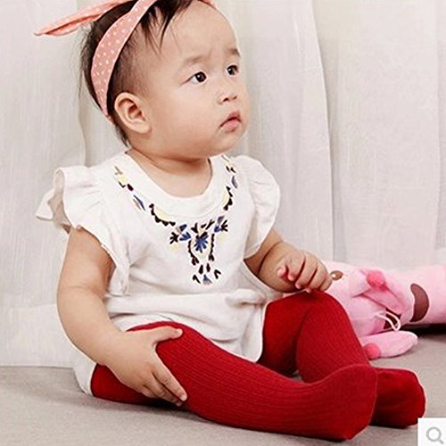 Toddler Kids Baby Girl Tights Leggings Kids Clothing Kintting Stockings Children Pantyhose 0-4T (0-12 Months, Red)
