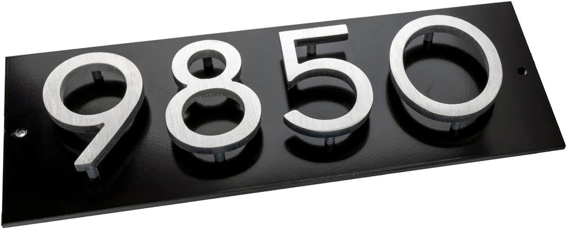 Address Signs - 40 Color Options-Aluminum Floating Modern 4'' Numbers Horizontal Address Plaque (4 Digits)-Montague Metal Products