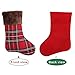 Partybus Mini Christmas Stockings 9 Inch 12 Pack, Small Rustic Plaid Xmas Decorations with Faux Fur Cuff, Bulk Gift Card Holders Treat Bags for Family Dog Cat