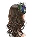 QNPRT 1920s Gatsby Roaring 20s Flapper Headband Peacock Feather Bridal Hair Fascinator Headpiece Alligator Clip(2)