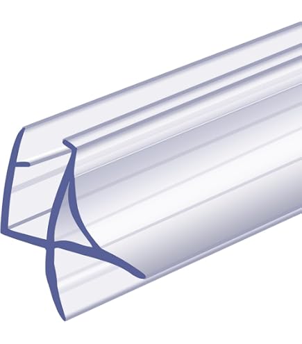 Uxcell Frameless Glass Shower Door Sweep – 59 Inch Long H-Type Side Seal Strip For 1/4-Inch (6mm) Glass, Translucent Silicone