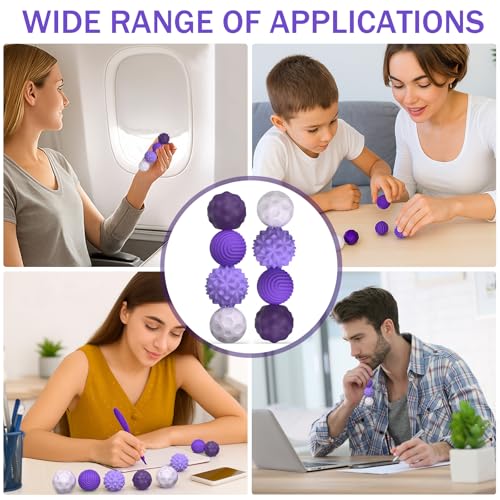 8 Pieces Silicone Sensory Magnetic Stress Balls | Stress Relief and Anxiety Sensory Toys, Decompression Toys for Adults and Kids