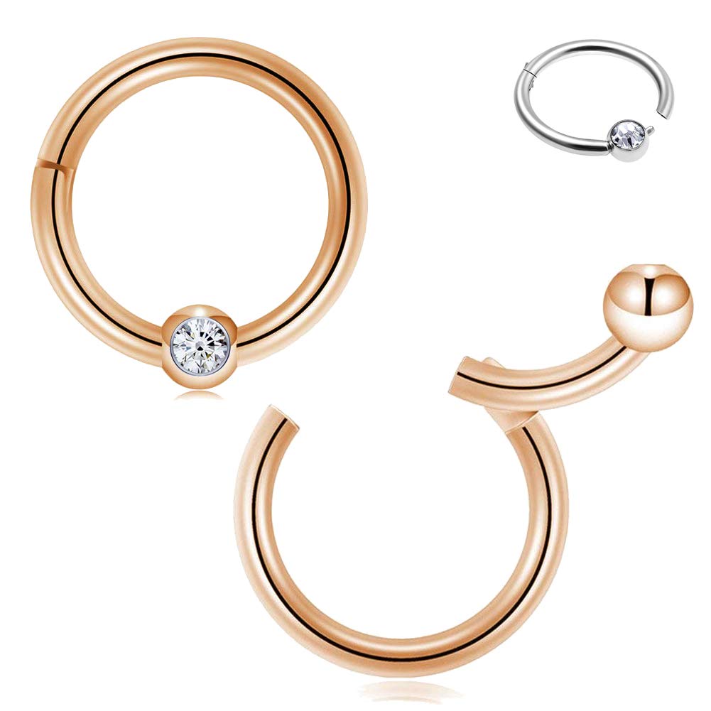 Funseedrr Horseshoe Nose Septum Labret Ring Surgical Steel 16G 8mm 10mm 12mm Hoop Lip Tragus Helix Cartilage Eyebrow Piercing Ring