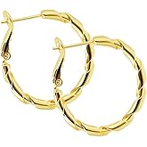 ToHeart Gold Silver Twisted Hoop Earrings for Women Birthday Gift