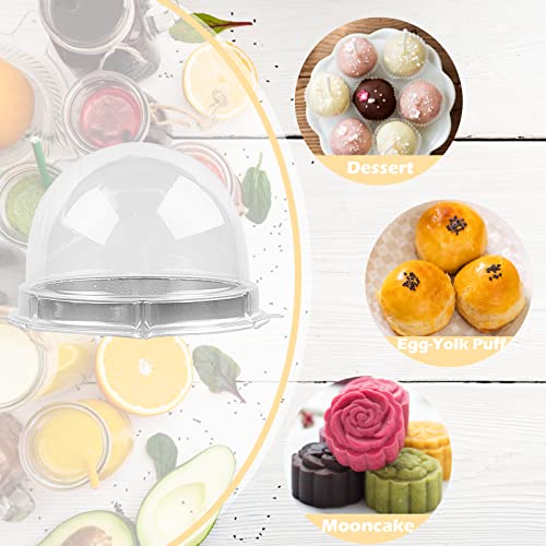 Zezzxu 50 Pack Mini Bundt Cake Containers Clear Plastic Cupcake