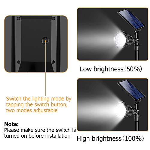 image for DS Lighting Outdoor Solar Spotlights, Super Bright 18 LED Security Lig