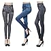 Hellomamma Women Elastic Waist Skinny Jean Jeggings Denim Look Leggings 3Pcs Pack S/M