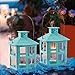 Kate Aspen Mini Decorative Lantern,Vintage Metal Tealight Candle Lanterns, Centerpiece for Wedding Table, Accent Piece & Party Favor, Turquoise - 12 Sets(Small)