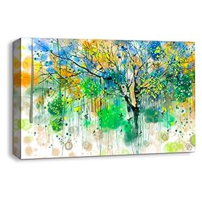 Canvas Wall Art Beautiful Abstract Ink Painting Artwork for Home Prints Framed - 12x18 inches