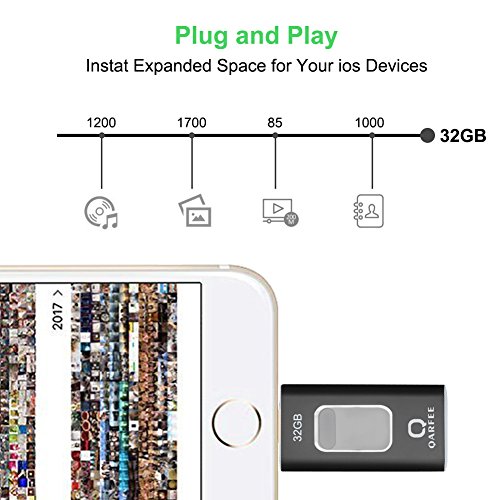 4in1 Universal 32G iPhone Flash Drive,QARFEE Pen Drive OTG Type-C Lightning USB Micro USB Memory Stick External Storage Flash Drive U Disk for iPhone iPad iPod Mac Android cell phone and PC,Black - Thumbnail 3