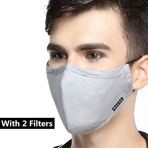 N95 Mask,XinGe Anti Pollution Mask Anti Dust Military Mask Grade N99 Mask Adjustable Washable Cotton Mouth Masks Replaceable Filter(1 Mouth Mask + 2 Filters) (Men-Light grey)