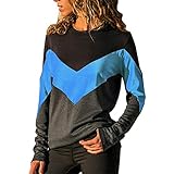 Haluoo Fashion Long Sleeve T Shirt for Women Block