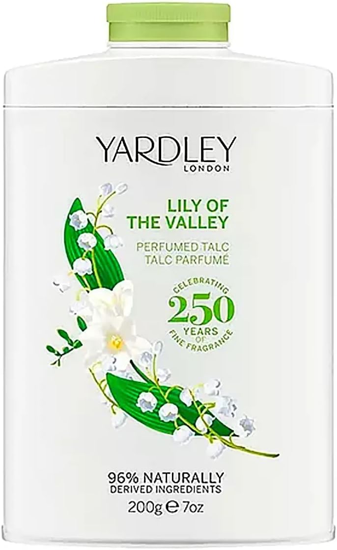Yardley London Lily of the Valley Talc Powder 200g Fresh Floral Scent