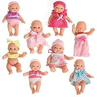 Mommy & Me Doll Collection Set of 8 Assorted Mini Dolls 5 Inches Tall