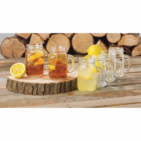 Libbey Handled Drinking Jar 8-Piece Set, Glass