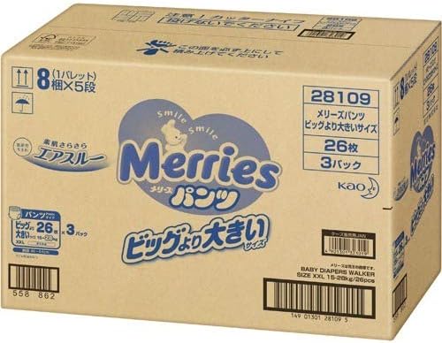 Amazon パンツ ビッグより大きいサイズ メリーズさらさらエアスルー 15 28kg 78枚 26枚 3 ケース品 メリーズ おむつ
