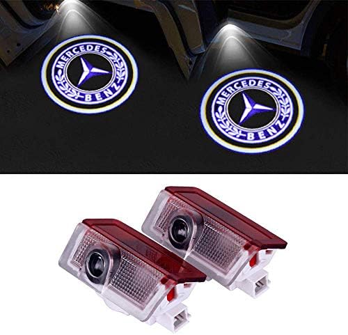 LIKECAR 2pcs Car Shadow Light Styling Welcome Logo Door Light (GLA blue1)