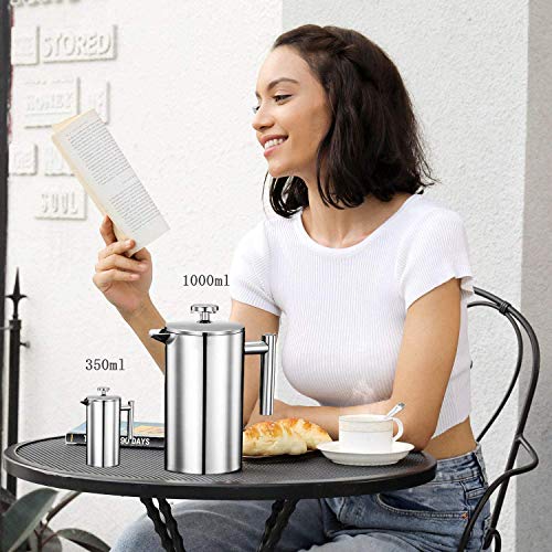 French Presses Coffee Maker 12oz/350ml Stainless Steel & Heat