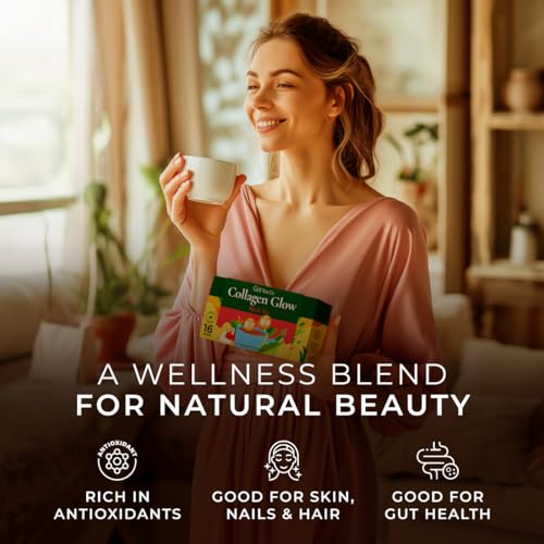 GYA TEA CO COLLAGEN GLOW BLACK TEA POD (16 CT) – HIGH CAFFEINE TEA RICH IN CINNAMON & VITAMINS FOR REFRESH & ENERGY