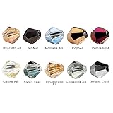 BRCbeads Glass Beads Crystal Findings Spacer Charms 1000pcs Faceted Bicone Shape 4mm Assorted Coating Colors Include Plastic Jewelry Container Box Wholesale Mix Lot Beads for Jewelry Making