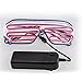 Fronnor EL Glasses El Wire Fashion Neon LED Light Up Shutter Shaped Glow Sun Glasses Rave Costume Party DJ Bright SunGlasses(Blue Frame+Pink)