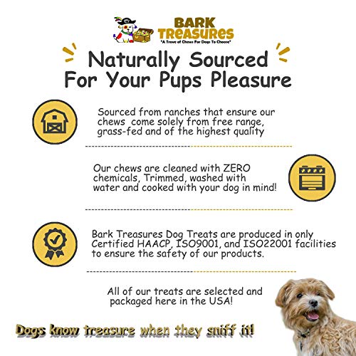 Bark Treasures 6 Inch Extra Thick Beef Cheek Dog Chew (6 & 15 Pack