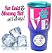 Kodi Lifestyle Collection 30 Ounce Large|Paw Love Dog and Cat Stainless Steel Travel Tumbler|Hot and Cold|Temperature Retention|Ombre Dipped Pink and Purple|Teal Lid for Straw|Dog Cat Mom Lover Rescue