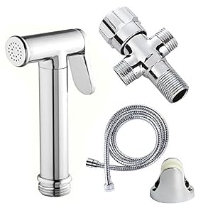 ANTFEES Premium Brass Handheld Bidet Shataff Sprayer Kit Set Bathroom Toilet Set for Personal Hygiene