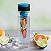 Savvy Infusion Flip Top Fruit Infuser Water Bottle - Unique Leak Proof Lid for Hikes, Outdoors - Dishwasher Safe Made with Tritan Shatter Proof Plastic - Great Gifts for Women - 24 Ounces Blue