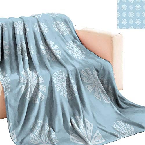 Soft Blanket Microfiber with Flower Element Blue Abstract Wallpaper Colorful | Home, Couch, Outdoor, Travel Use 50"x60"