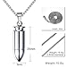 VNOX Stainless Steel Bullet Pendant Necklace for Men Women,Black (Silver)