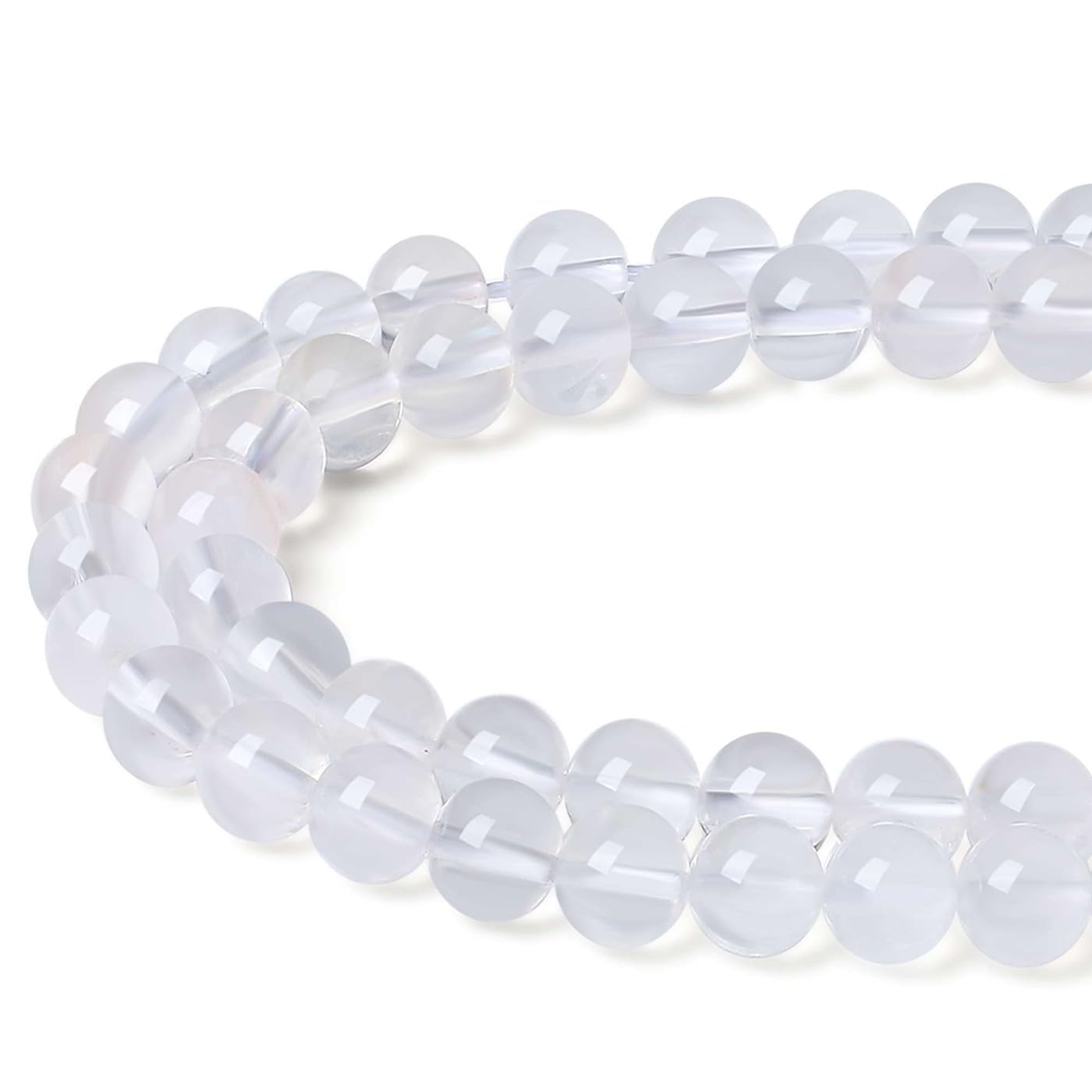 XIANNVXI 8mm Round Loose Clear Quartz Beads for Jewellery Making Stone Gemstone Beads for Crafting 47 Pcs — image 1