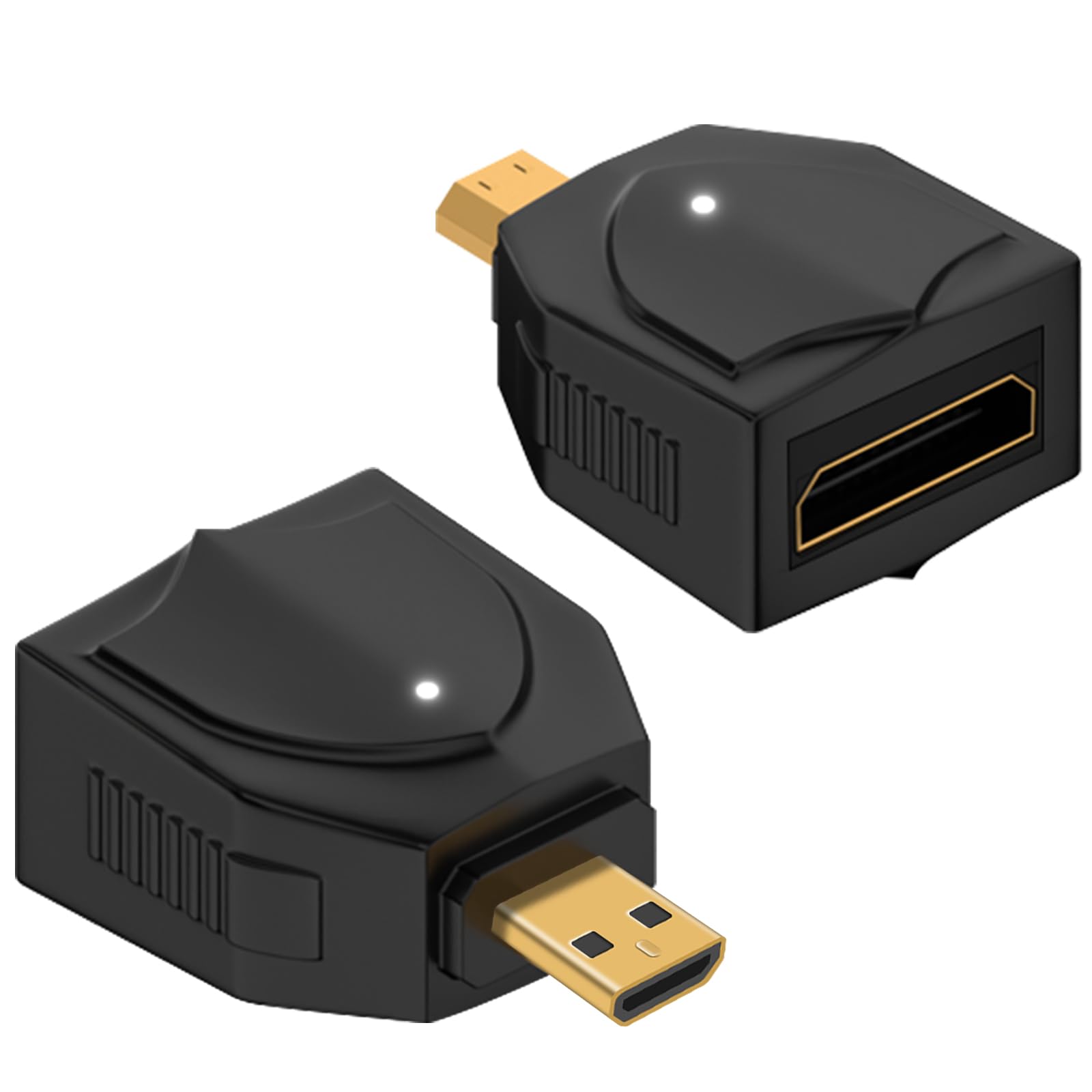 Duttek 8K Micro HDMI to Mini HDMI Adapter, 48Gbps Micro HDMI Male to Mini HDMI Female Extender Adapter 2.1 Versions Supports 8K@60HZ Video for Laptop, Monitor, Projector(2 Pack)